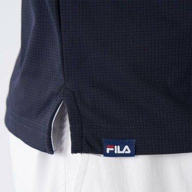 フィラ FILA　メンズ ロゴ刺繍 ストレッチ 半袖 ボタンダウン ポロシャツ 745-606 ネイビー　2025年モデル 詳細5
