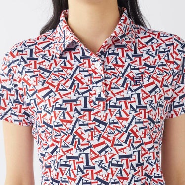 フィラ FILA　レディース 接触冷感 タイポグラフィ柄 半袖 ポロシャツ 755-607 ホワイト　2025年モデル 詳細4