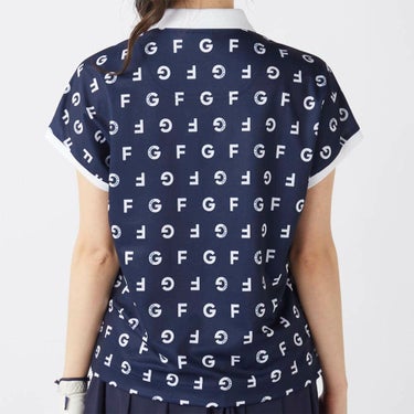 フィラ FILA　レディース モノグラム柄 フレンチスリーブ 半袖 ポロシャツ 755-610 ネイビー　2025年モデル 詳細2