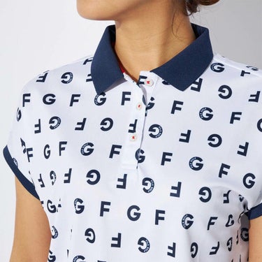 フィラ FILA　レディース モノグラム柄 フレンチスリーブ 半袖 ポロシャツ 755-610 ホワイト　2025年モデル 詳細4