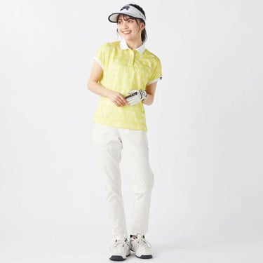 フィラ FILA　レディース モノグラム柄 フレンチスリーブ 半袖 ポロシャツ 755-610 イエロー　2025年モデル 詳細6