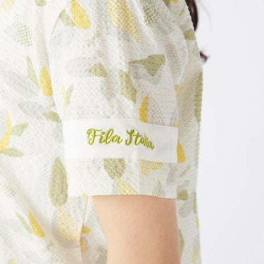 フィラ FILA　レディース シアサッカー リゾート柄 半袖 ポロシャツ 755-612 カーキ　2025年モデル 詳細5