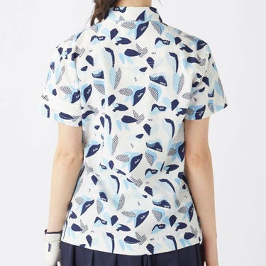 フィラ FILA　レディース シアサッカー リゾート柄 半袖 ポロシャツ 755-612 ネイビー　2025年モデル 詳細2