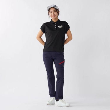 フィラ FILA　レディース ロゴデザイン ハート バックプリント 半袖 ポロシャツ 755-615 ブラック　2025年モデル 詳細7