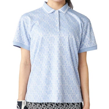 フィラ FILA　レディース タイポグラフィ柄 ジャガード 半袖 ポロシャツ 755-643 ブルー　2025年モデル