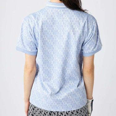 フィラ FILA　レディース タイポグラフィ柄 ジャガード 半袖 ポロシャツ 755-643 ブルー　2025年モデル 詳細2