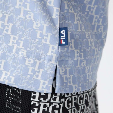 フィラ FILA　レディース タイポグラフィ柄 ジャガード 半袖 ポロシャツ 755-643 ブルー　2025年モデル 詳細5