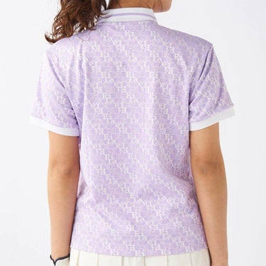 フィラ FILA　レディース タイポグラフィ柄 ジャガード 半袖 ポロシャツ 755-643 パープル　2025年モデル 詳細2