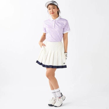 フィラ FILA　レディース タイポグラフィ柄 ジャガード 半袖 ポロシャツ 755-643 パープル　2025年モデル 詳細6