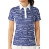 フィラ FILA　レディース デジタル柄 配色切替 半袖 ポロシャツ 755-644 ブルー　2025年モデル