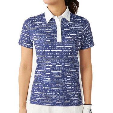 フィラ FILA　レディース デジタル柄 配色切替 半袖 ポロシャツ 755-644 ブルー　2025年モデル