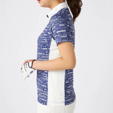 フィラ FILA　レディース デジタル柄 配色切替 半袖 ポロシャツ 755-644 ブルー　2025年モデル 詳細3