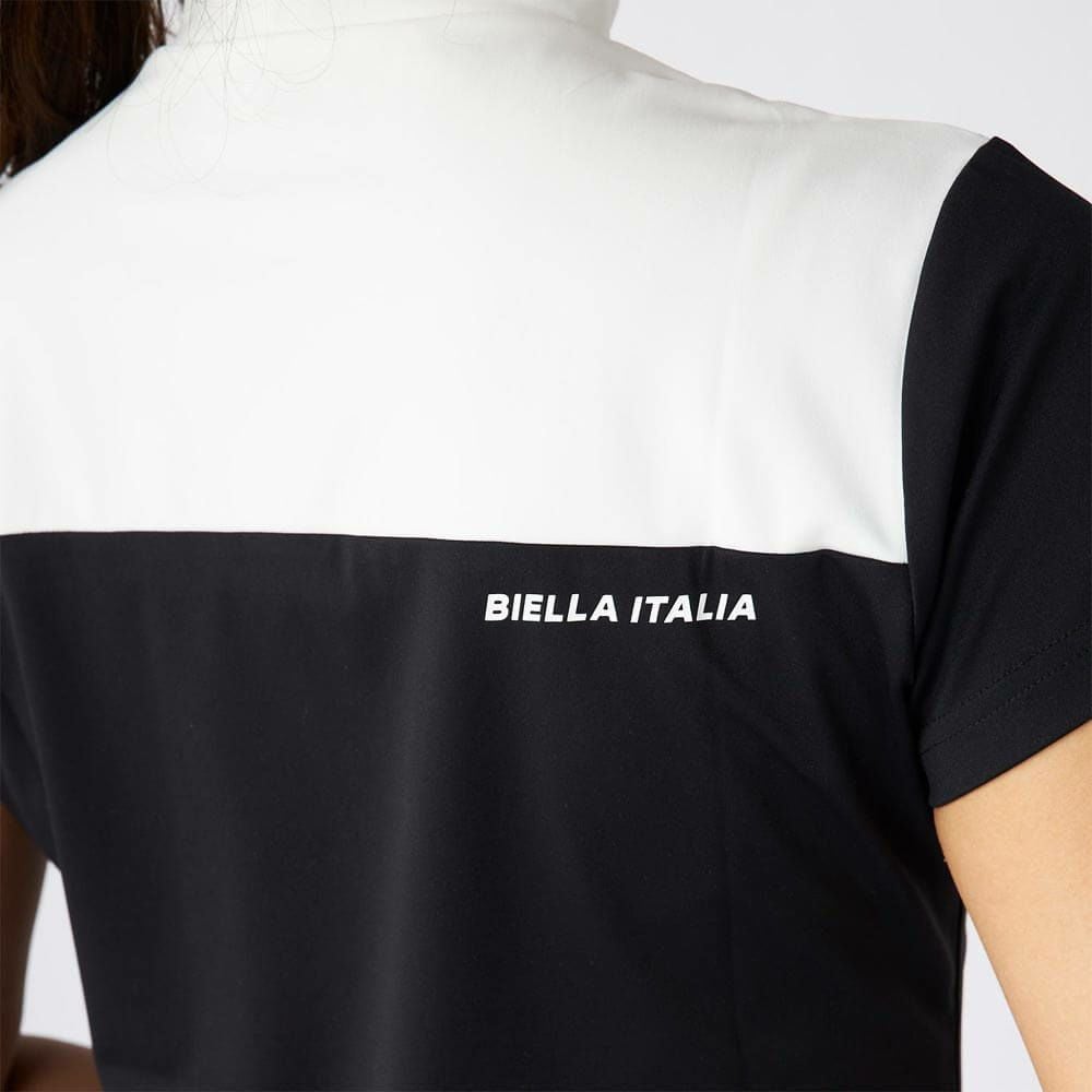 フィラ FILA　レディース メッシュレイヤード バイカラー 半袖 モックネックシャツ 755-647 ブラック　2025年モデル 詳細5