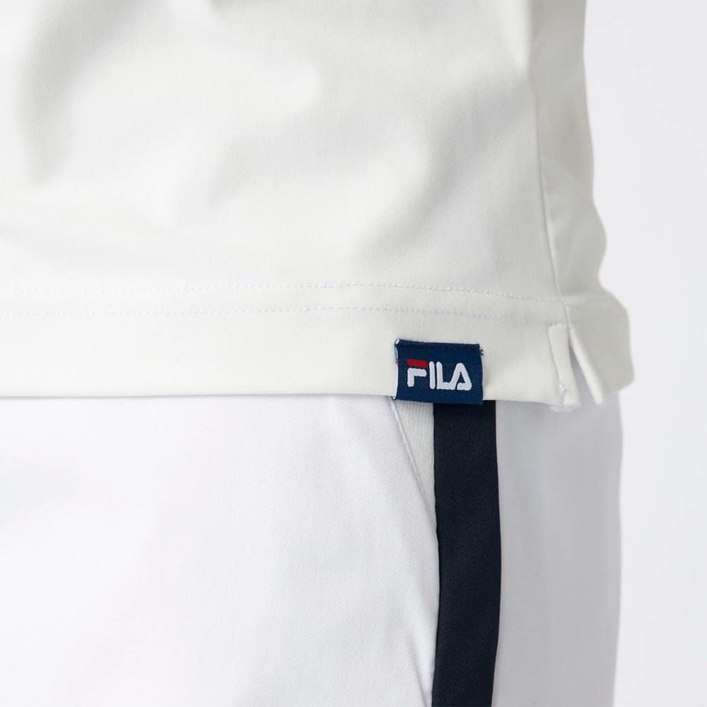 フィラ FILA　レディース メッシュレイヤード バイカラー 半袖 モックネックシャツ 755-647 ホワイト　2025年モデル 詳細6