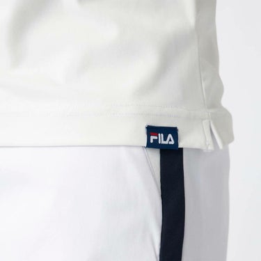 フィラ FILA　レディース メッシュレイヤード バイカラー 半袖 モックネックシャツ 755-647 ホワイト　2025年モデル 詳細6