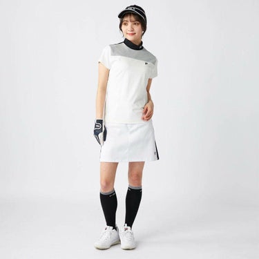 フィラ FILA　レディース メッシュレイヤード バイカラー 半袖 モックネックシャツ 755-647 ホワイト　2025年モデル 詳細7