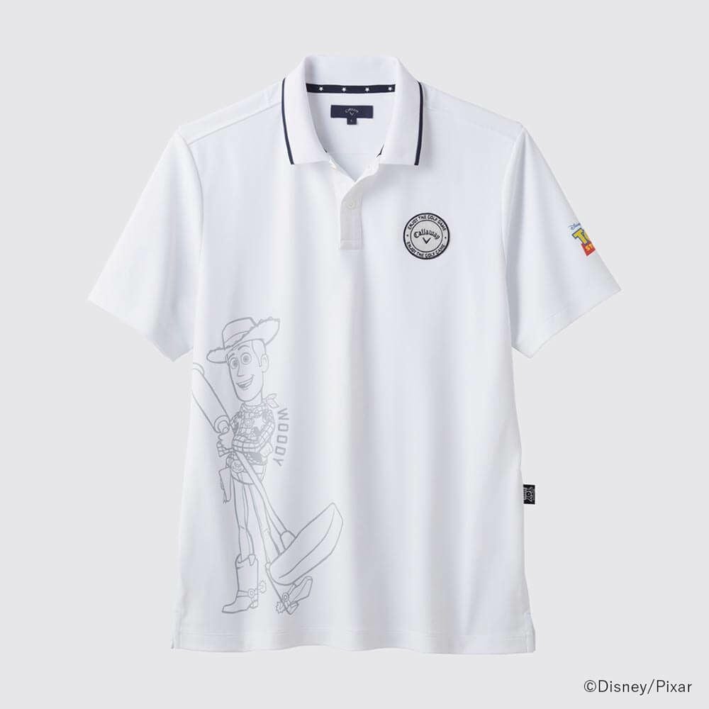 キャロウェイ Callaway　トイ・ストーリー キャロウェイコレクション ワンポイント 半袖 ポロシャツ C25134130 1030 ホワイト　2025年モデル