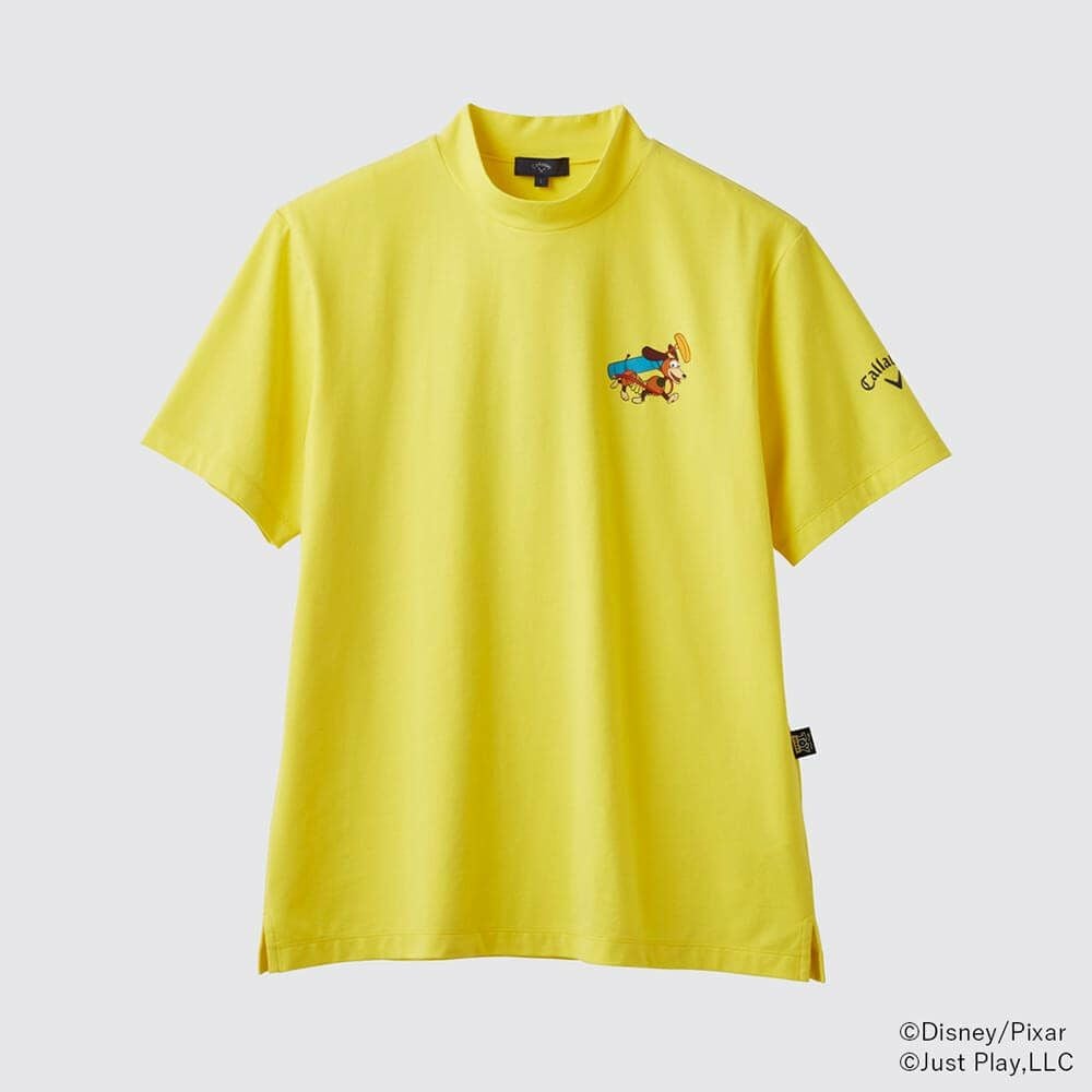 キャロウェイ Callaway　トイ・ストーリー キャロウェイコレクション バックプリント 半袖 モックシャツ C25134132 1062 イエロー　2025年モデル