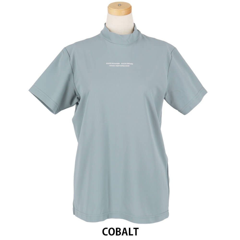 ユナイテッドアローズゴルフ　レディース 鹿の子 半袖 ハイネックシャツ 6017-699-0103　2025年モデル COBALT