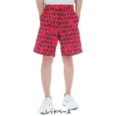 パーリーゲイツ PEARLY GATES　メンズ Nyストレッチドビーロゴヒョウ柄 ショートパンツ 053-5232609　2025年モデル レッドベース