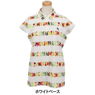 パーリーゲイツ PEARLY GATES　レディース ビオニコ シール ボーダー UV 半袖 ポロシャツ 055-5260608　2025年モデル ホワイトベース