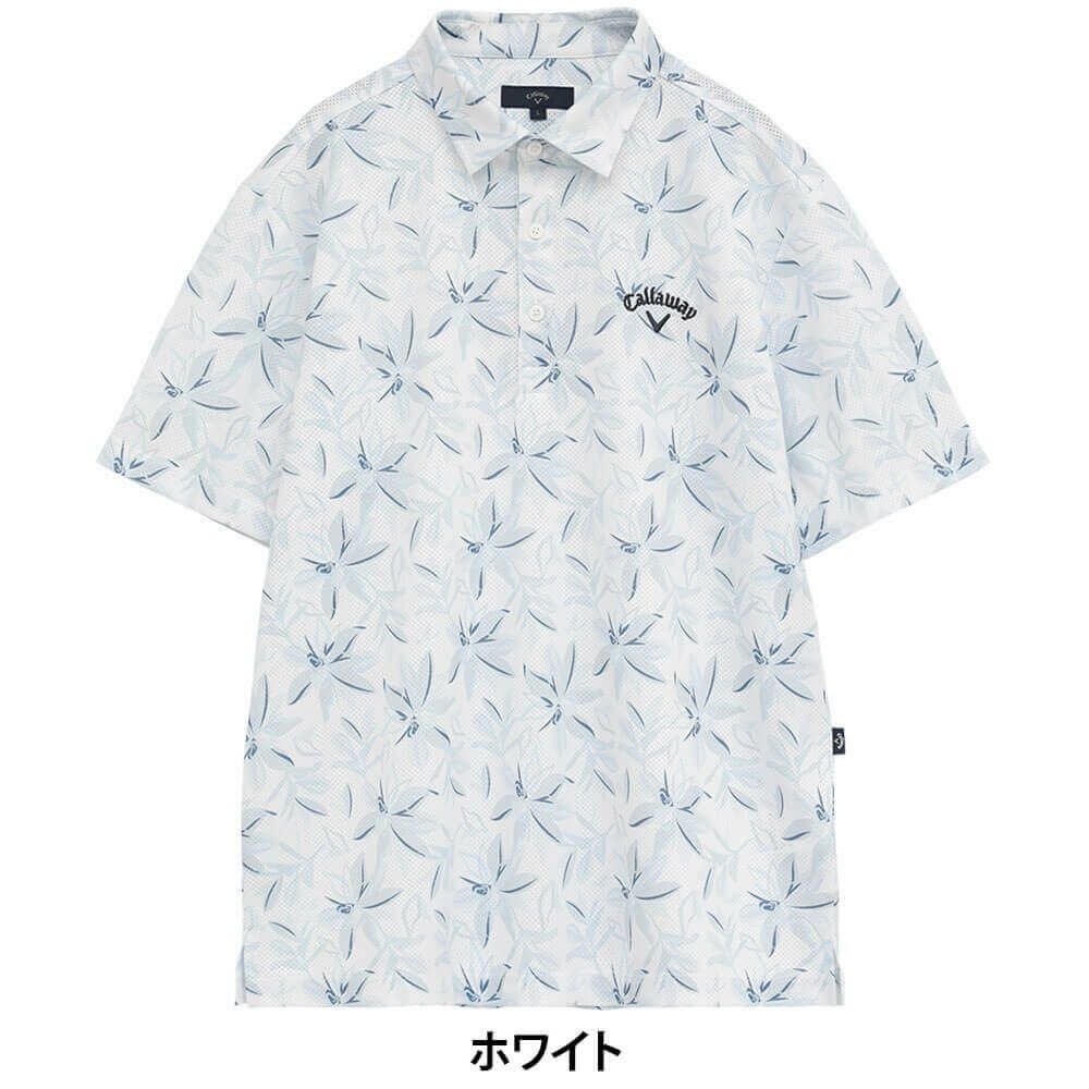 キャロウェイ Callaway　メンズ かざあなメッシュ フラワープリント 半袖 ポロシャツ C25234104　2025年モデル 詳細2