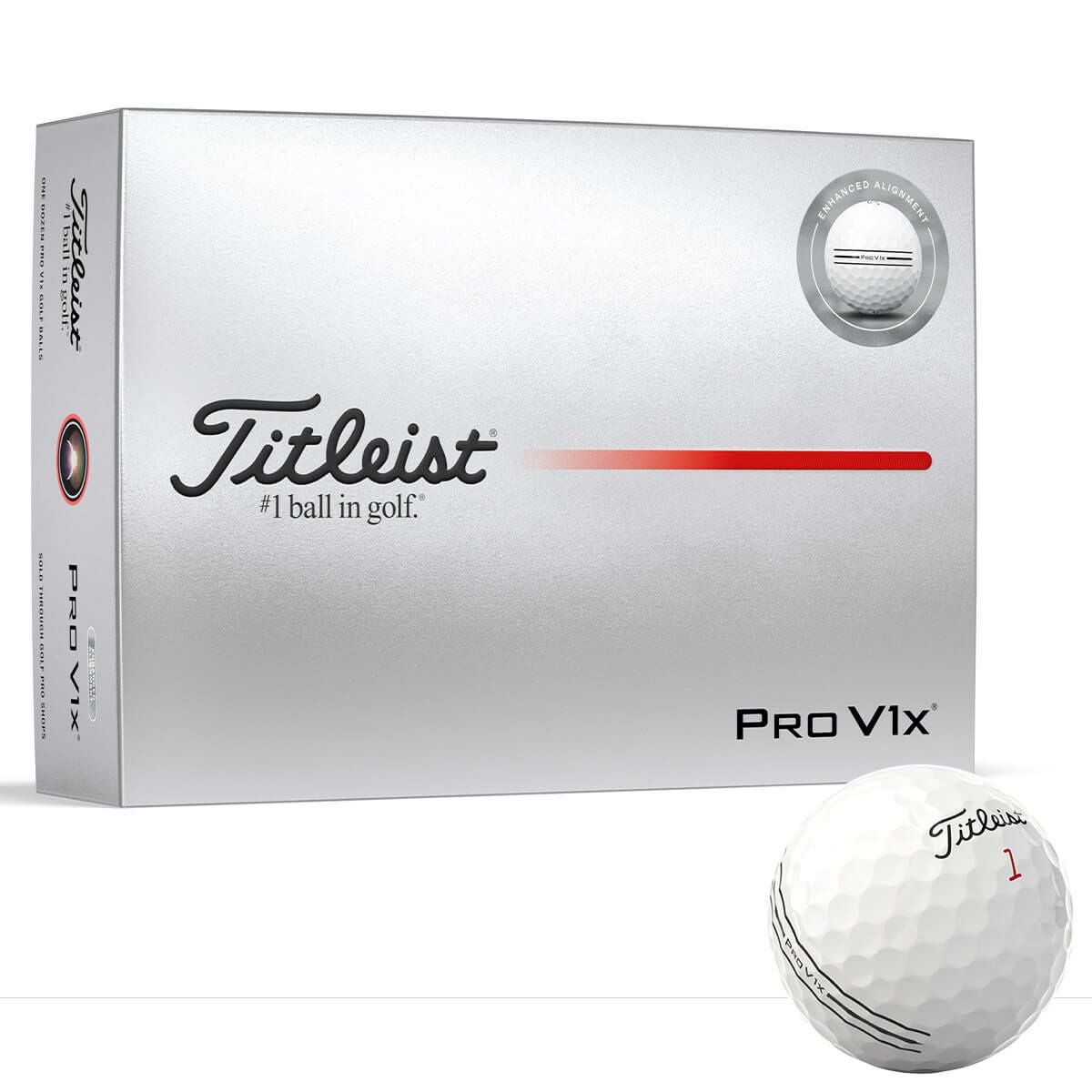 タイトリスト　プロV1x エイム 2025年モデル　ゴルフボール　1ダース（12球入り）　ホワイト ホワイト