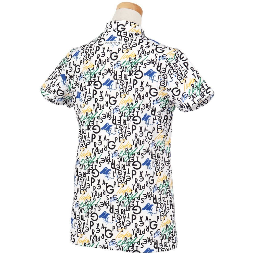 パーリーゲイツ PEARLY GATES　レディース BALLくんロゴ 総柄プリント半袖 モックネックシャツ 055-5267706　2025年モデル 詳細2
