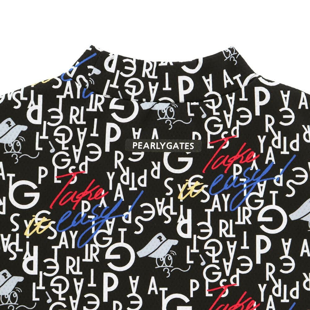パーリーゲイツ PEARLY GATES　レディース BALLくんロゴ 総柄プリント半袖 モックネックシャツ 055-5267706　2025年モデル 詳細9