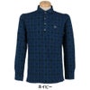 セントアンドリュース St ANDREWS　メンズ エディンパラン ステンドグラス ジャガード 長袖 ポロシャツ 042-2261003 ネイビー