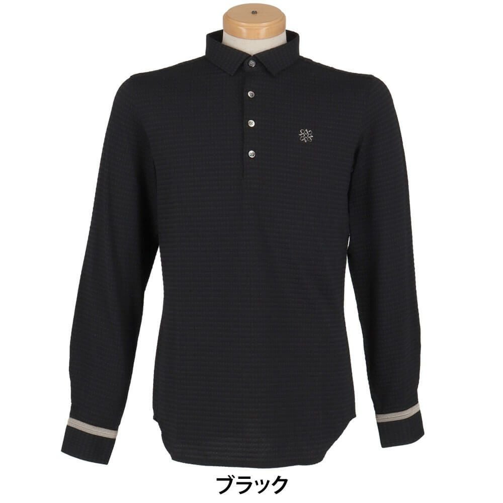 セントアンドリュース St ANDREWS　メンズ サッカー ストレッチ 長袖 ポロシャツ 042-2261101 ブラック