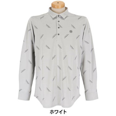 セントアンドリュース St ANDREWS　メンズ ロゴジャガード 長袖 ポロシャツ 042-2261901 ホワイト