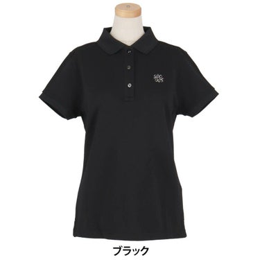 セントアンドリュース StANDREWS レディースシャツ リブ衿 鹿の子 半袖 ポロシャツ 042-1960104 ブラック