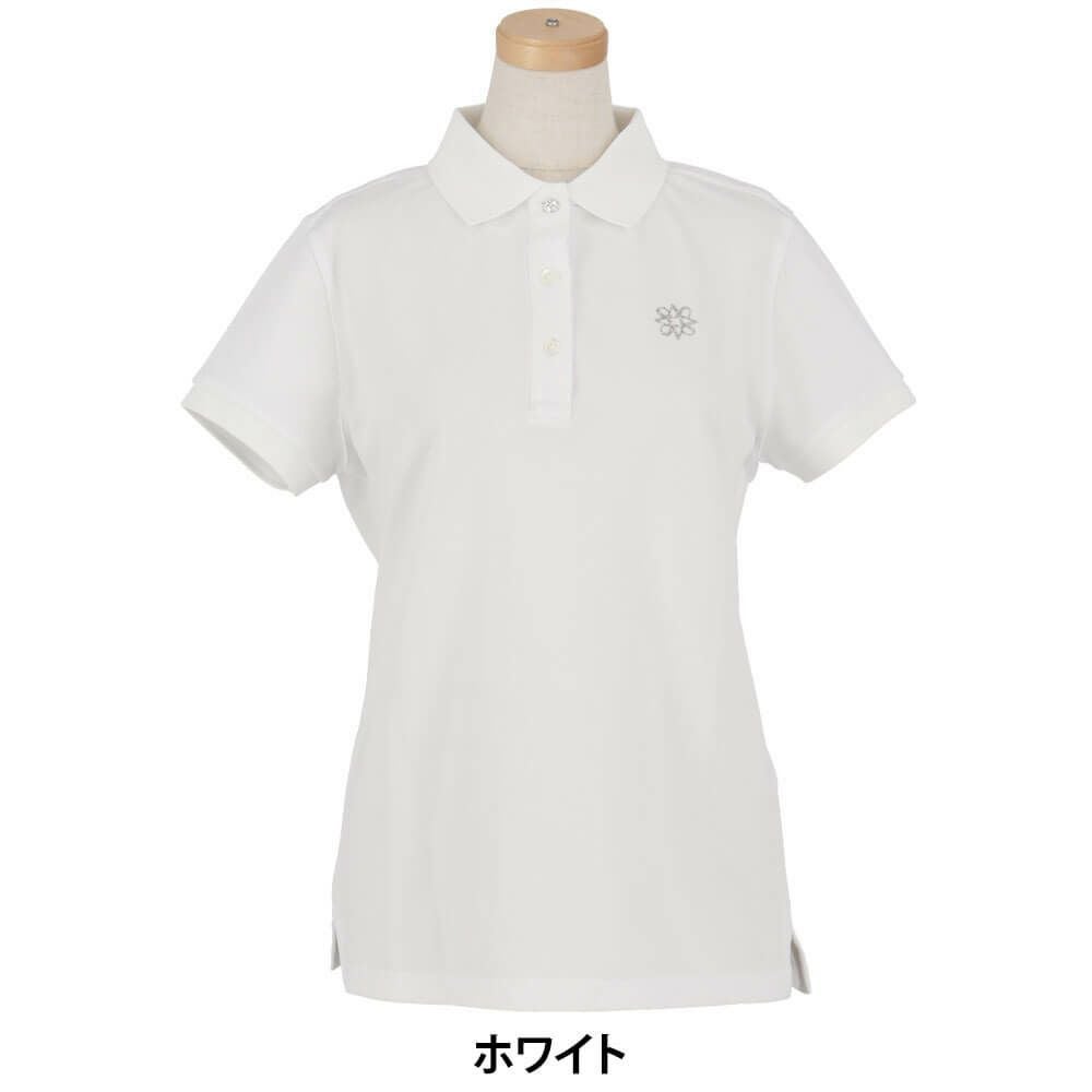 セントアンドリュース StANDREWS レディースシャツ リブ衿 鹿の子 半袖 ポロシャツ 042-1960104 ホワイト