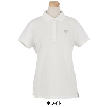 セントアンドリュース StANDREWS レディースシャツ リブ衿 鹿の子 半袖 ポロシャツ 042-1960104 ホワイト