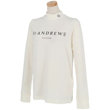 セントアンドリュース StANDREWS レディースシャツ プレミアウォーム ラメロゴプリント 長袖 ハイネックシャツ 043-2166252 詳細2