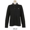 セントアンドリュース StANDREWS レディースシャツ サッカー生地 ラインストーン ストレッチ 長袖ポロシャツ 043-2261102 ブラック