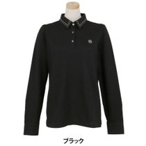 セントアンドリュース StANDREWS レディースシャツ サッカー生地 ラインストーン ストレッチ 長袖ポロシャツ 043-2261102