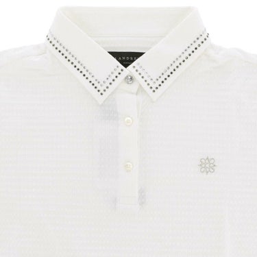 セントアンドリュース StANDREWS レディースシャツ サッカー生地 ラインストーン ストレッチ 長袖ポロシャツ 043-2261102 詳細9