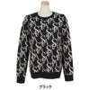 セントアンドリュース StANDREWS レディースシャツ モノグラム柄 ジャガード カシミヤ 長袖 クルーネック セーター 043-2270102 ブラック