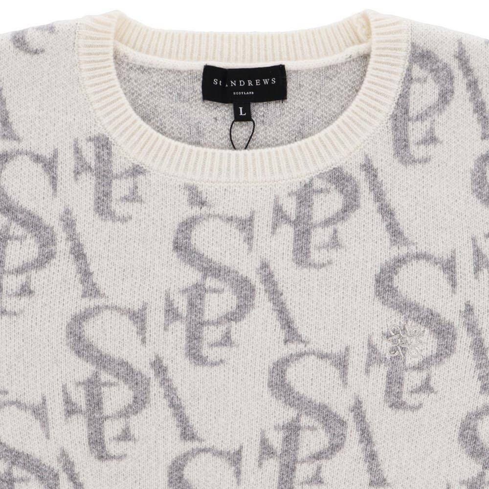 セントアンドリュース StANDREWS レディースシャツ モノグラム柄 ジャガード カシミヤ 長袖 クルーネック セーター 043-2270102 詳細6