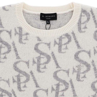 セントアンドリュース StANDREWS レディースシャツ モノグラム柄 ジャガード カシミヤ 長袖 クルーネック セーター 043-2270102 詳細6