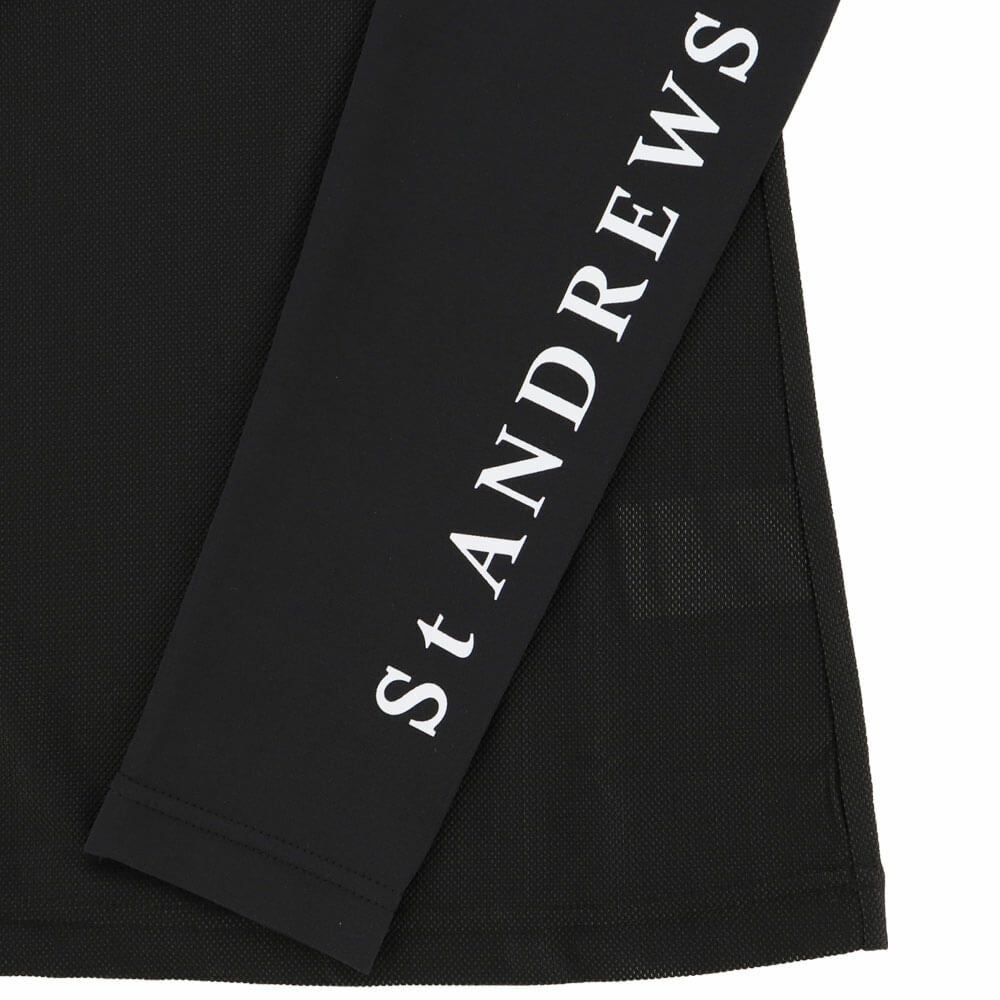 セントアンドリュース StANDREWS レディースシャツ ロゴプリント メッシュ 長袖 ハイネックシャツ 043-2966352 詳細6