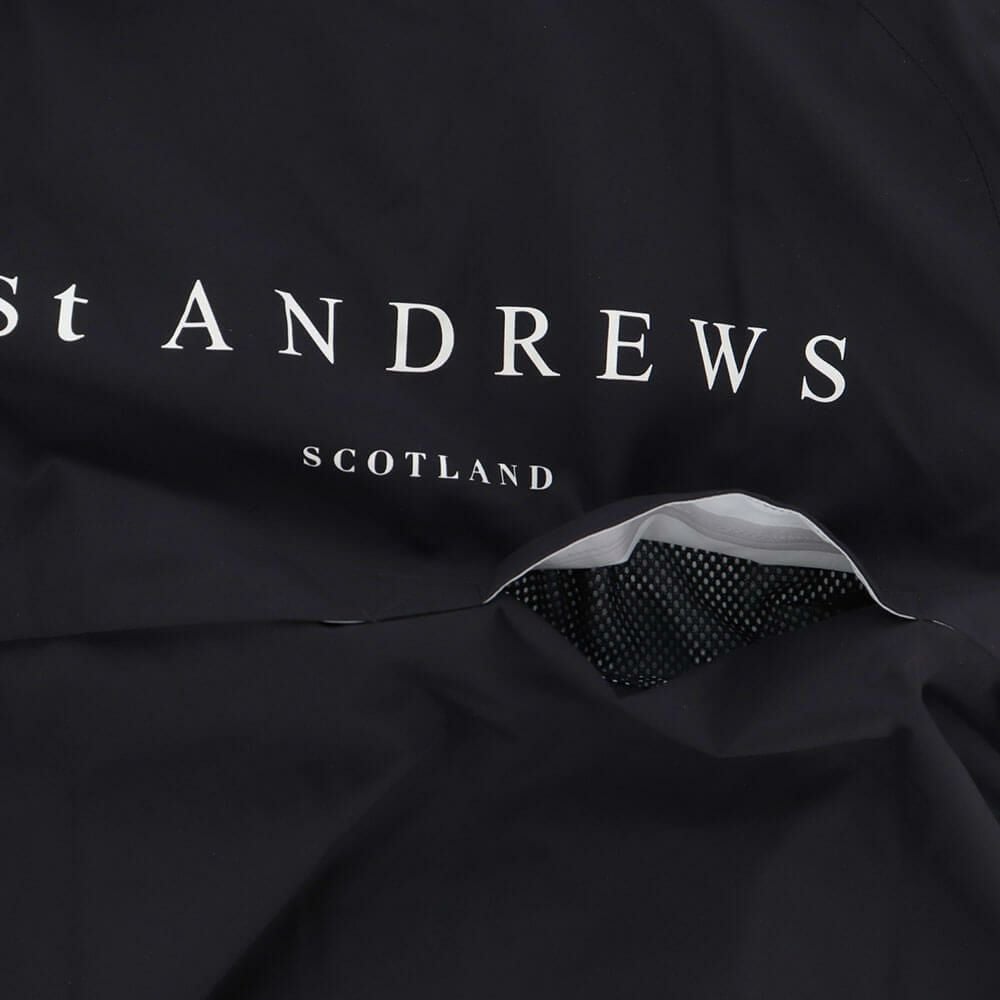 美品ST ANDREWS セントアンドリュース ナイロンジャケット黒 M St ANDREWS 在庫処分 セント・アンドリュース 長袖 フルジップ 2WAY