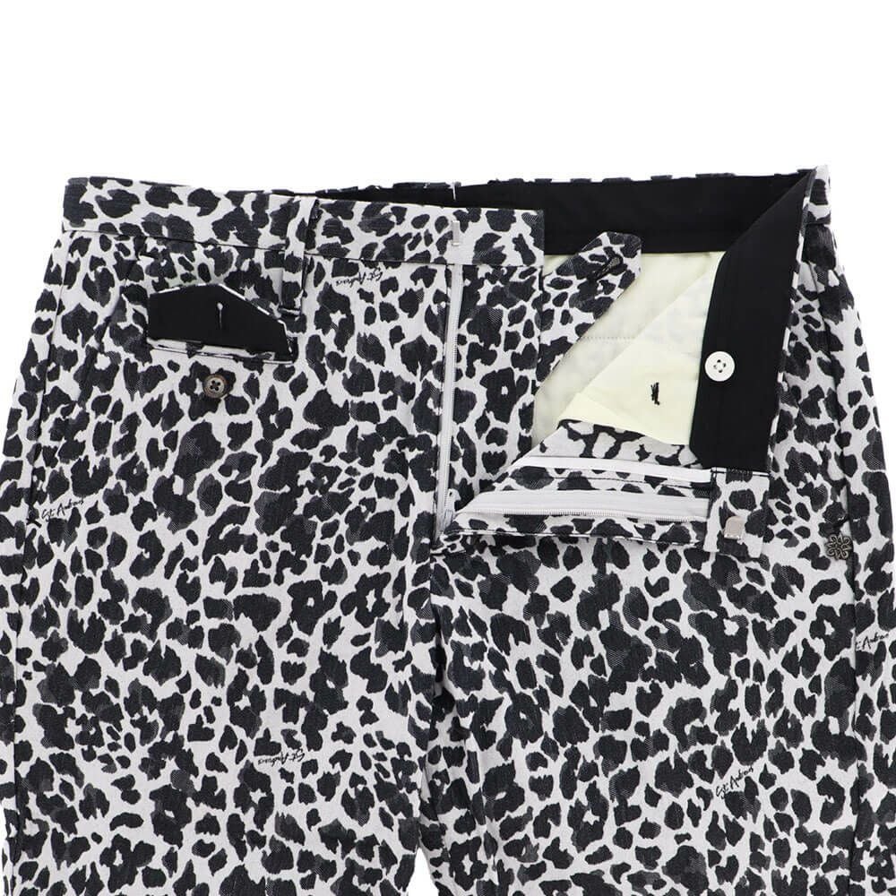 セントアンドリュース St ANDREWS　メンズ レオパード ジャガード ストレッチ ロングパンツ 042-1231005 ホワイト 詳細4