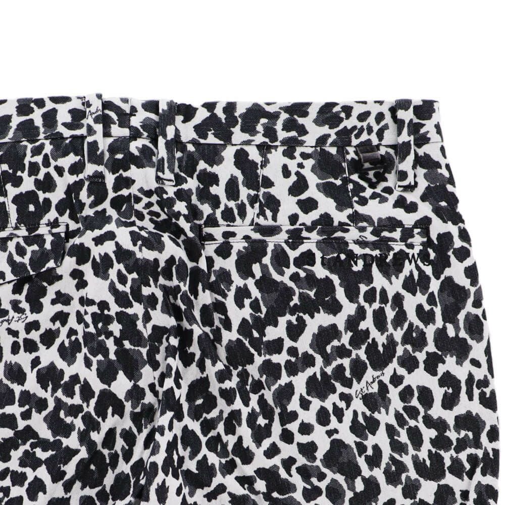 セントアンドリュース St ANDREWS　メンズ レオパード ジャガード ストレッチ ロングパンツ 042-1231005 ホワイト 詳細5