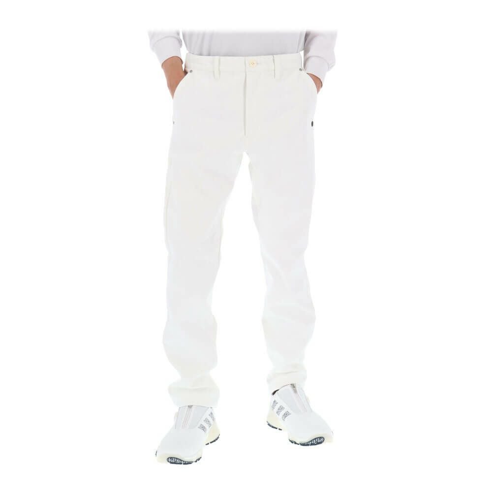 セントアンドリュース St ANDREWS　メンズ ロゴデザイン モノグラム柄 エンボスプリント 裏起毛 ボンディング ロングパンツ 042-2231155 ホワイト