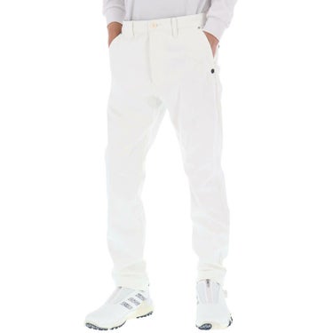 セントアンドリュース St ANDREWS　メンズ ロゴデザイン モノグラム柄 エンボスプリント 裏起毛 ボンディング ロングパンツ 042-2231155 ホワイト 詳細3