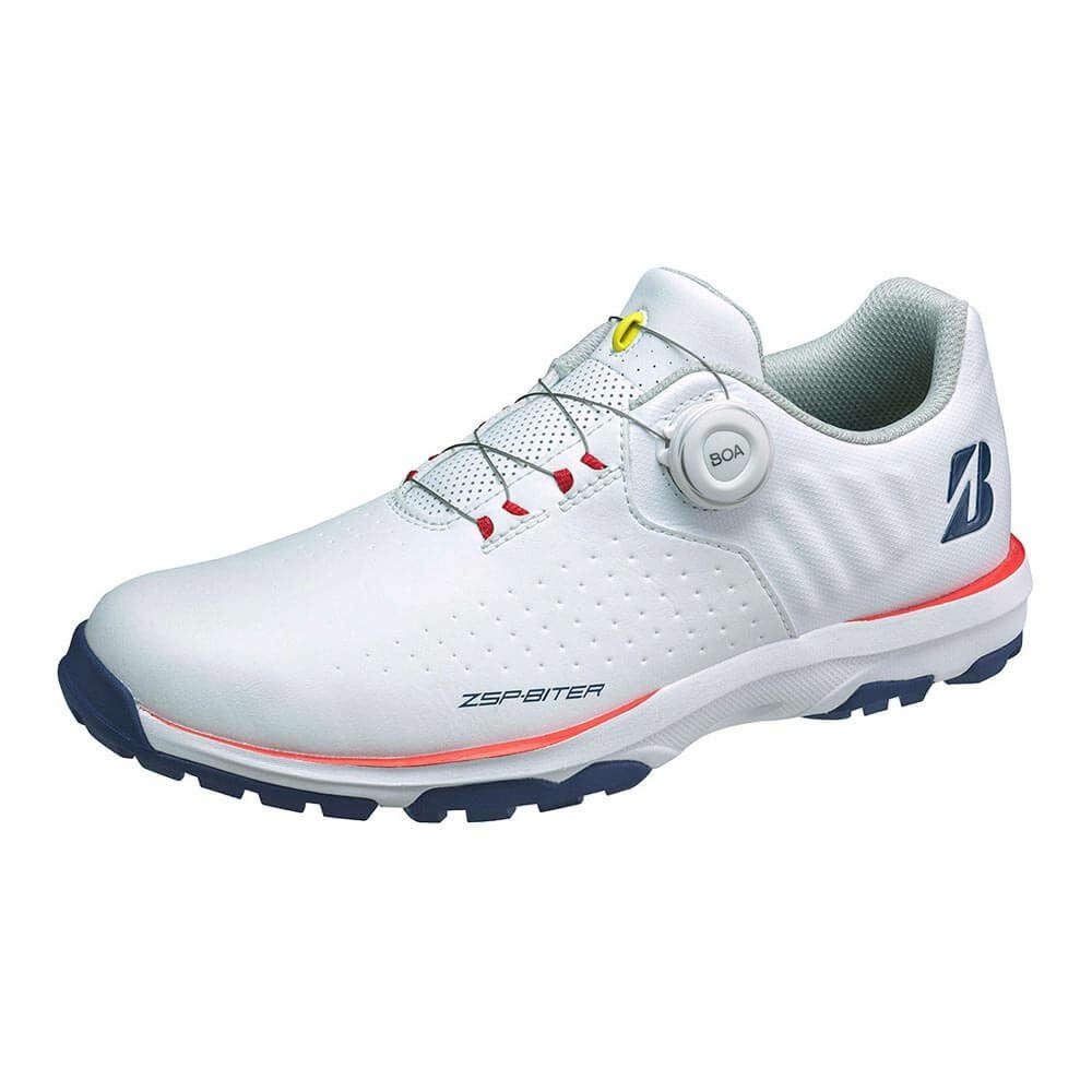 ブリヂストン ゼロ・スパイク バイター ライト ボア メンズ スパイクレス ゴルフシューズ SH2505 WO ホワイト/オレンジ 2025年モデル