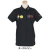 パーリーゲイツ PEARLY GATES　レディース バックプリント サッカーチェック 半袖 ポロシャツ 055-5260712　2025年モデル ダークネイビー